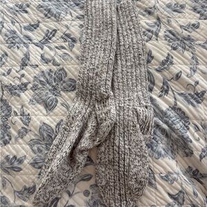 Hand Knit Cozy Gray Knit Socks